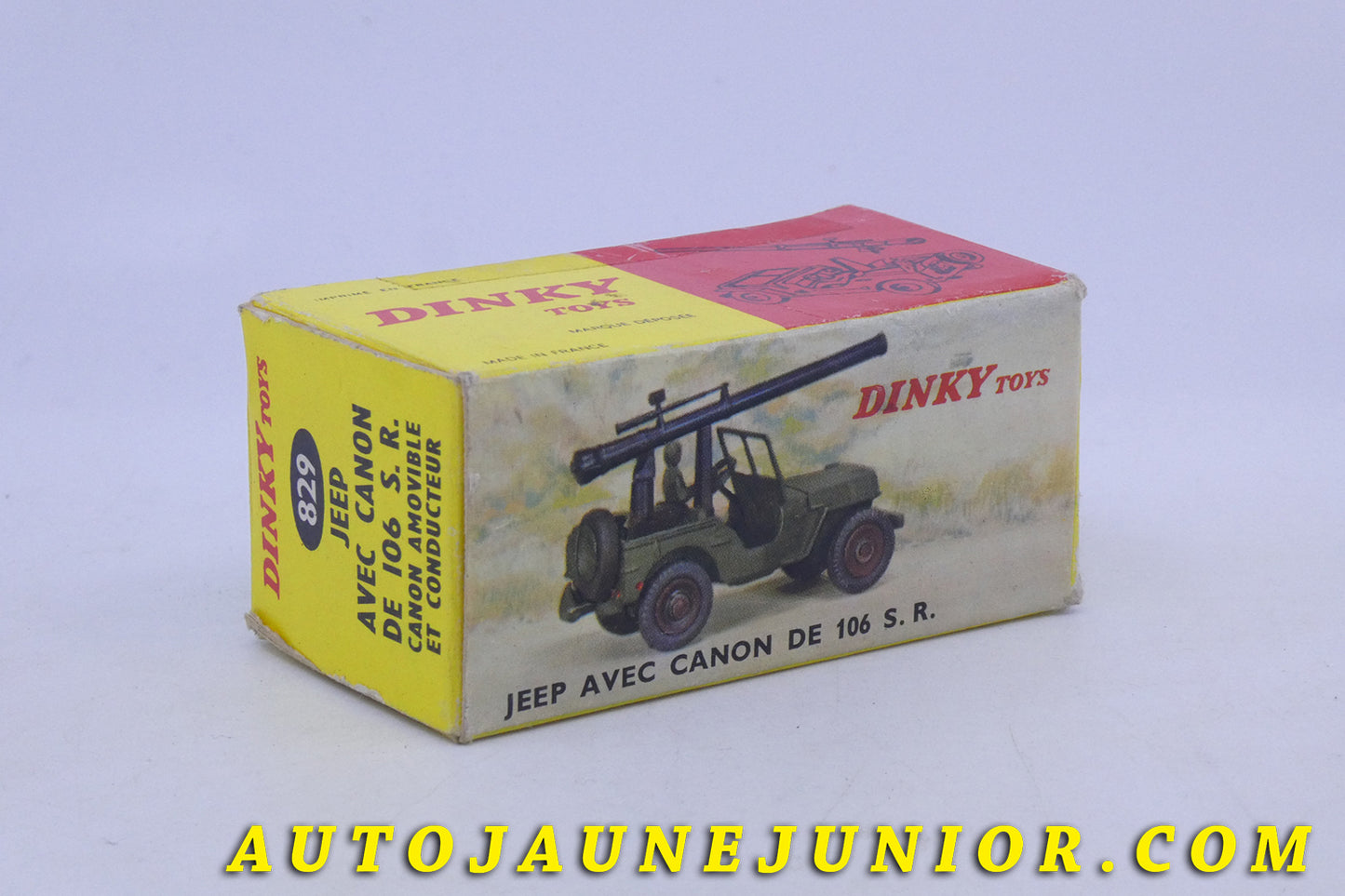 Le Dinky Toys Willys Jeep avec canon de 106 S.R est en vente sur Auto Jaune Junior ! Découvrez nos collections de diecast Dinky-Toys, Corgi, Corgi-Toys, Solido, Norev… AutoJaune Junior ; Retrouvez AutoJauneJunior au magasin AutoJaune Paris, ouvert en 1984 par Vincent Espinasse.