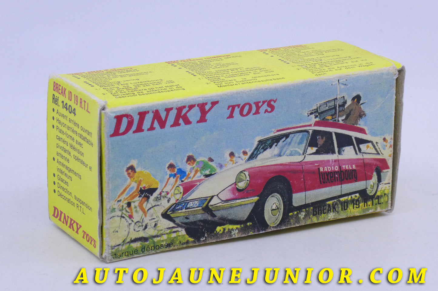 Le Dinky Toys Citroën ID19 Break RTL- Boite "repro" est en vente sur Auto Jaune Junior ! Découvrez nos collections de diecast Dinky-Toys, Corgi, Corgi-Toys, Solido, Norev… AutoJaune Junior ; Retrouvez AutoJauneJunior au magasin AutoJaune Paris, ouvert en 1984 par Vincent Espinasse.