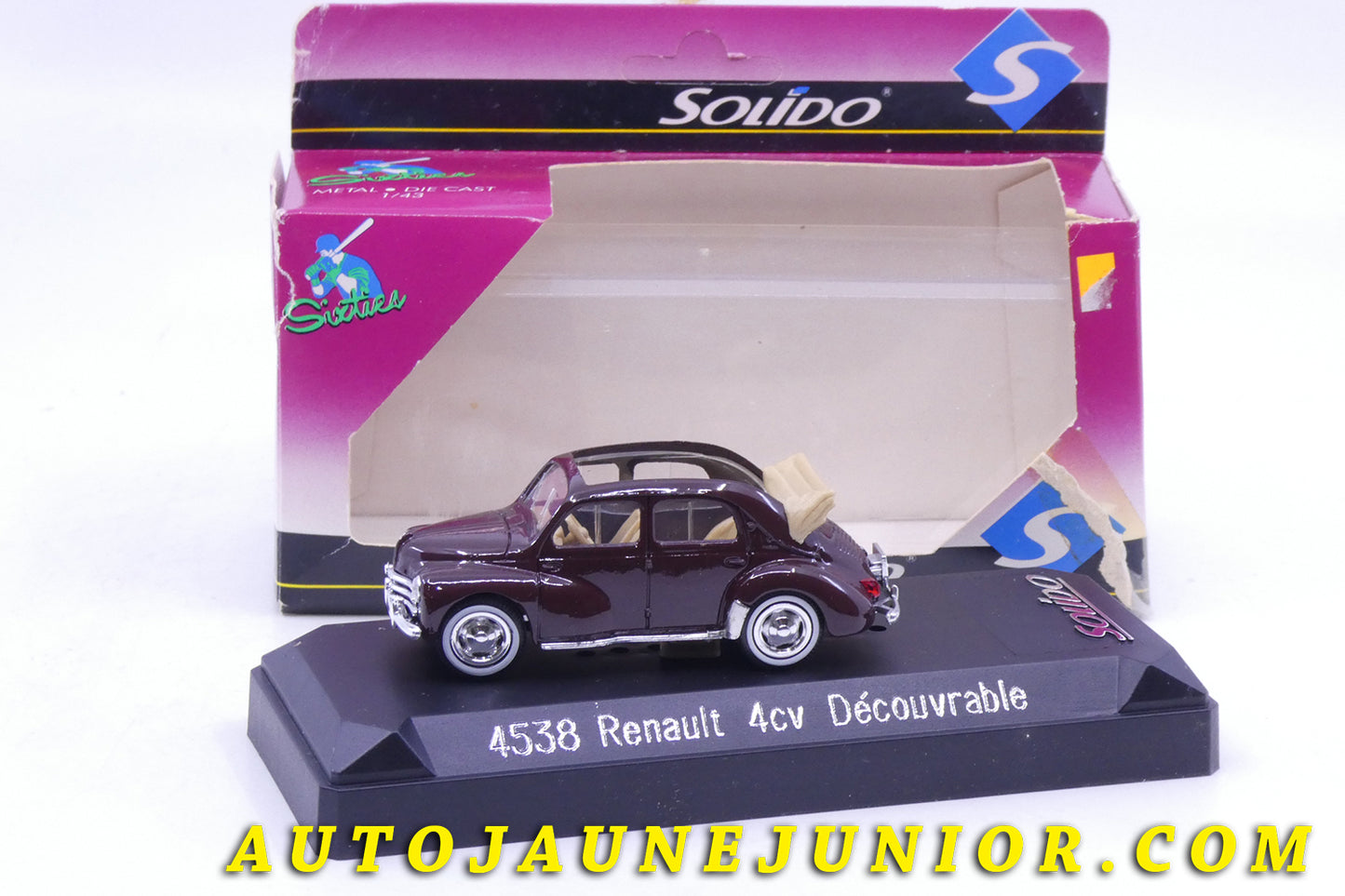 Le Solido Renault 4 Cv Découvrable est en vente sur Auto Jaune Junior ! Découvrez nos collections de diecast Dinky-Toys, Corgi, Corgi-Toys, Solido, Norev… AutoJaune Junior ; Retrouvez AutoJauneJunior au magasin AutoJaune Paris, ouvert en 1984 par Vincent Espinasse.