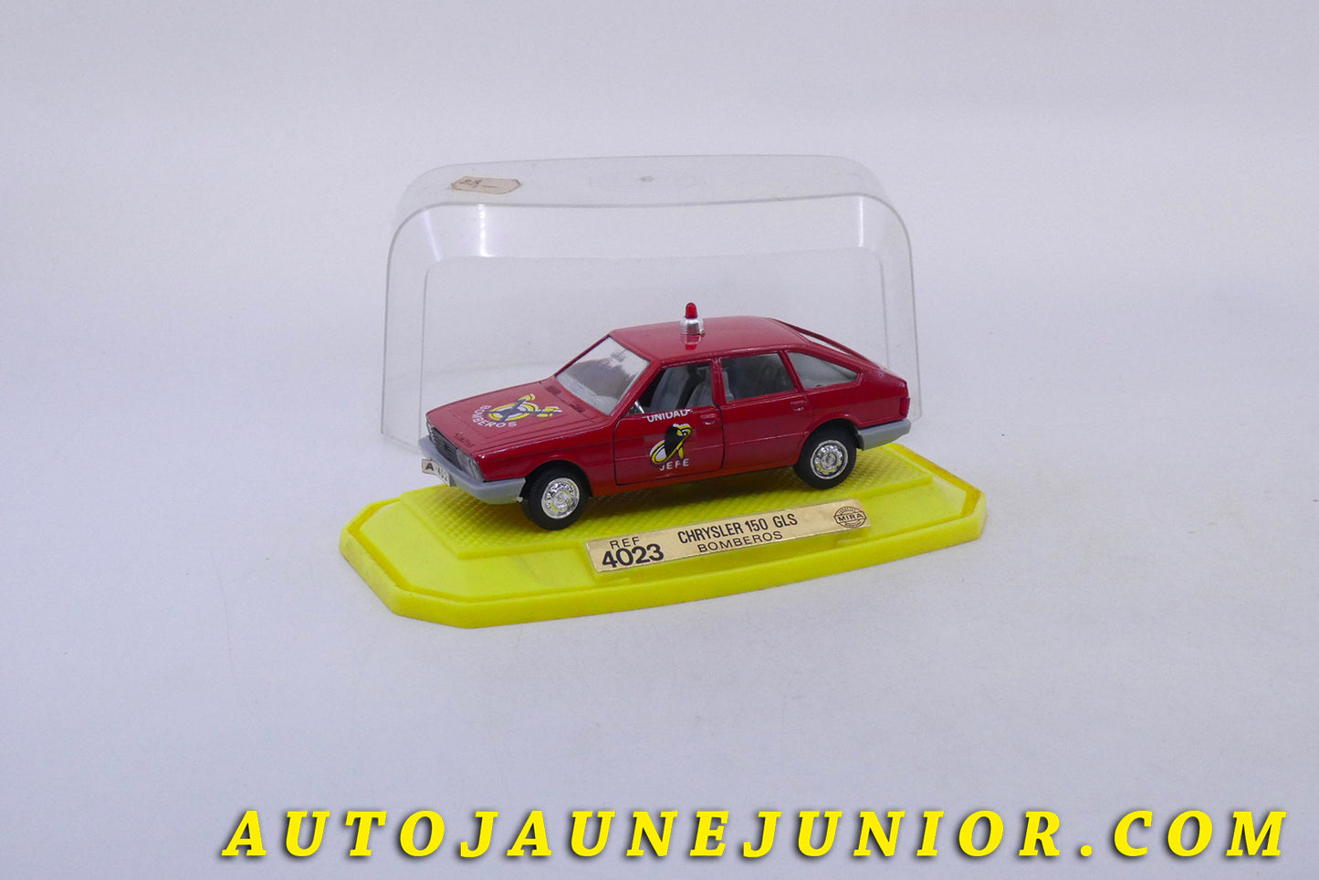 Le MIra Chrysler 150 GLS Pompier est en vente sur Auto Jaune Junior ! Découvrez nos collections de diecast Dinky-Toys, Corgi, Corgi-Toys, Solido, Norev… AutoJaune Junior ; Retrouvez AutoJauneJunior au magasin AutoJaune Paris, ouvert en 1984 par Vincent Espinasse.