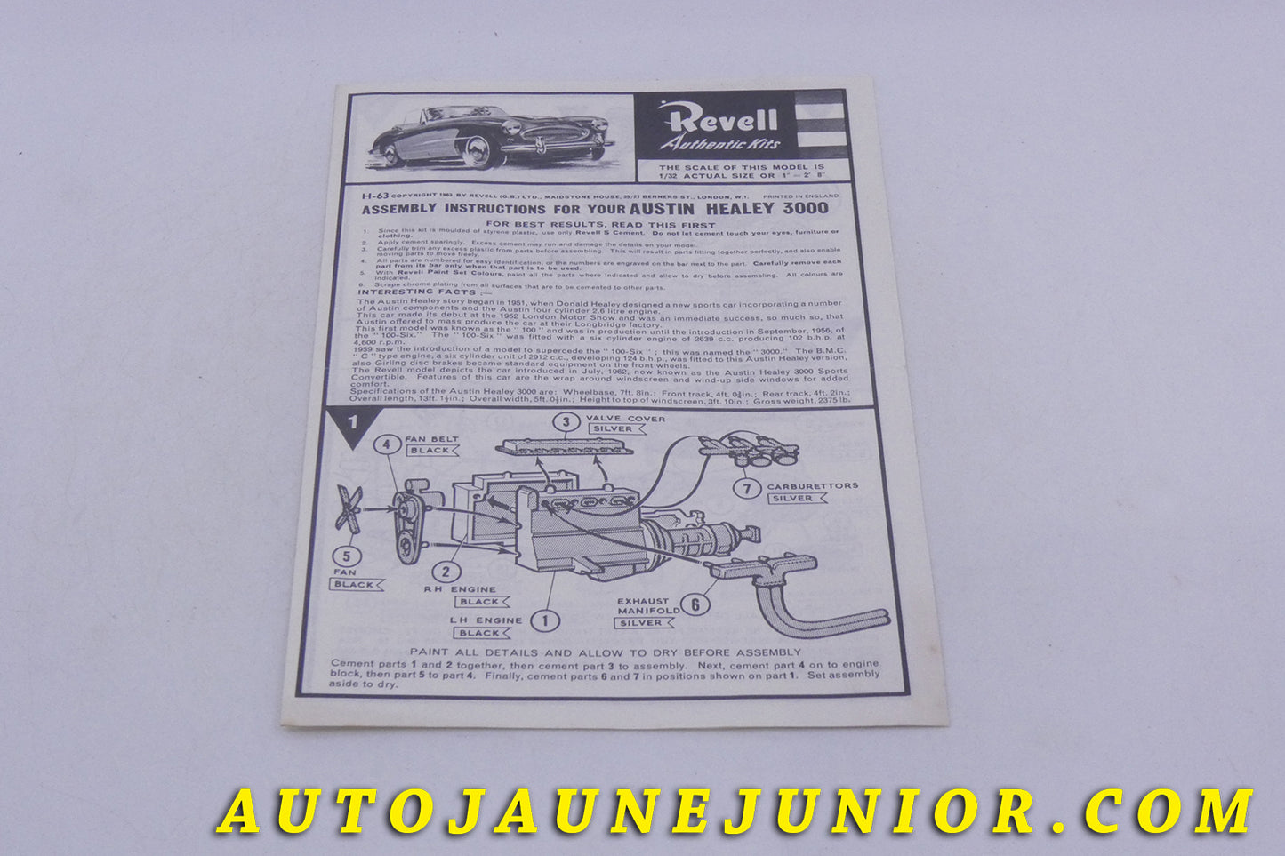 Le Notice Austin Healey Notice de montage Kits est en vente sur Auto Jaune Junior ! Découvrez nos collections de diecast Dinky-Toys, Corgi, Corgi-Toys, Solido, Norev… AutoJaune Junior ; Retrouvez AutoJauneJunior au magasin AutoJaune Paris, ouvert en 1984 par Vincent Espinasse.