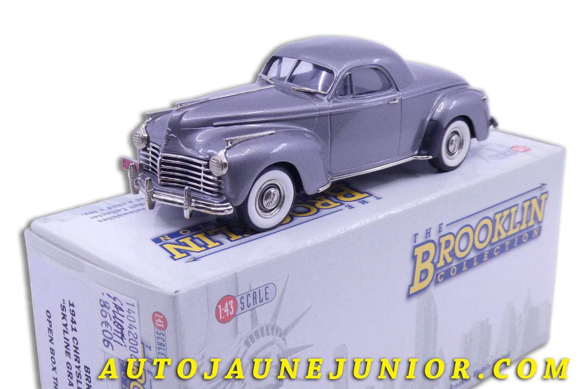 Le Brooklin Chrysler Saratoga "Skyline Gray Metallic" 1941 est en vente sur Auto Jaune Junior ! Découvrez nos collections de diecast Dinky-Toys, Corgi, Corgi-Toys, Solido, Norev… AutoJaune Junior ; Retrouvez AutoJauneJunior au magasin AutoJaune Paris, ouvert en 1984 par Vincent Espinasse.