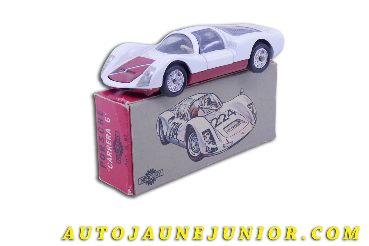 Le Mercury Porsche Carrera 6 est en vente sur Auto Jaune Junior ! Découvrez nos collections de diecast Dinky-Toys, Corgi, Corgi-Toys, Solido, Norev… AutoJaune Junior ; Retrouvez AutoJauneJunior au magasin AutoJaune Paris, ouvert en 1984 par Vincent Espinasse.