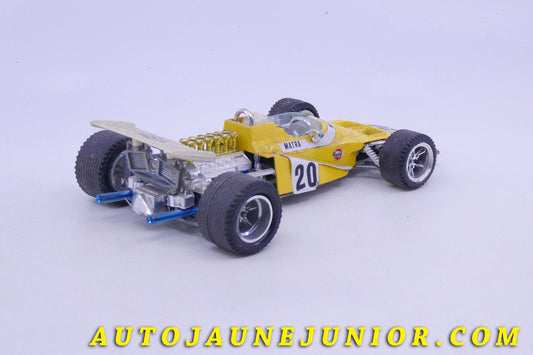 Le Mebetoys Matra MS 120 Formule 1 est en vente sur Auto Jaune Junior ! Découvrez nos collections de diecast Minialuxe, CIJ, C-I-J, JRD, J-R-D, Matchbox, Majorette… AutoJaune Junior ; AutoJauneJunior.com : LE site de partage pour les passionés de miniatures et collectionneurs de jouets anciens !