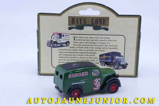 Le Days Gone Morris 1950 Z Van "Singer" est en vente sur Auto Jaune Junior ! Découvrez nos collections de diecast Minialuxe, CIJ, C-I-J, JRD, J-R-D, Matchbox, Majorette… AutoJaune Junior ; AutoJauneJunior.com : LE site de partage pour les passionés de miniatures et collectionneurs de jouets anciens !
