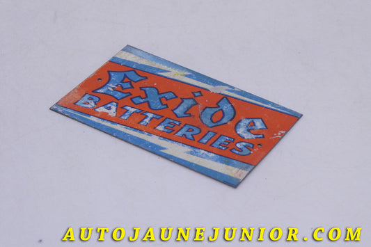 Le Déco Décoratif Plaque Exide est en vente sur Auto Jaune Junior ! Découvrez nos collections de diecast Minialuxe, CIJ, C-I-J, JRD, J-R-D, Matchbox, Majorette… AutoJaune Junior ; AutoJauneJunior.com : LE site de partage pour les passionés de miniatures et collectionneurs de jouets anciens !