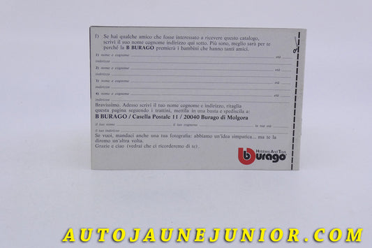 Le Burago Document Catalogue 1976 est en vente sur Auto Jaune Junior ! Découvrez nos collections de diecast Minialuxe, CIJ, C-I-J, JRD, J-R-D, Matchbox, Majorette… AutoJaune Junior ; AutoJauneJunior.com : LE site de partage pour les passionés de miniatures et collectionneurs de jouets anciens !