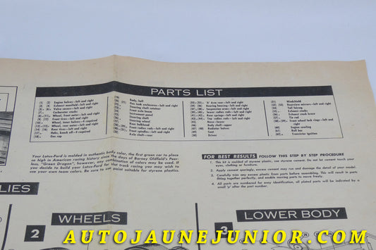 Le Notice Lotus Notice de montage Kits est en vente sur Auto Jaune Junior ! Découvrez nos collections de diecast Minialuxe, CIJ, C-I-J, JRD, J-R-D, Matchbox, Majorette… AutoJaune Junior ; AutoJauneJunior.com : LE site de partage pour les passionés de miniatures et collectionneurs de jouets anciens !