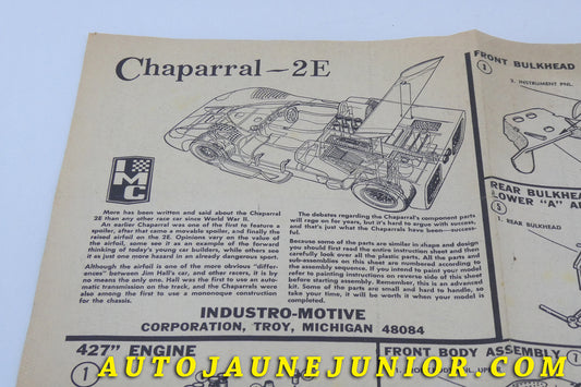 Le Notice Chapparal Notice de montage Kits est en vente sur Auto Jaune Junior ! Découvrez nos collections de diecast Minialuxe, CIJ, C-I-J, JRD, J-R-D, Matchbox, Majorette… AutoJaune Junior ; AutoJauneJunior.com : LE site de partage pour les passionés de miniatures et collectionneurs de jouets anciens !