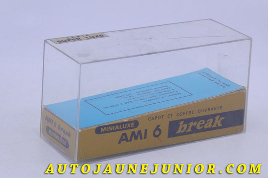 Le Minialuxe Citroën Ami 6 Break est en vente sur Auto Jaune Junior ! Découvrez nos collections de diecast Minialuxe, CIJ, C-I-J, JRD, J-R-D, Matchbox, Majorette… AutoJaune Junior ; AutoJauneJunior.com : LE site de partage pour les passionés de miniatures et collectionneurs de jouets anciens !