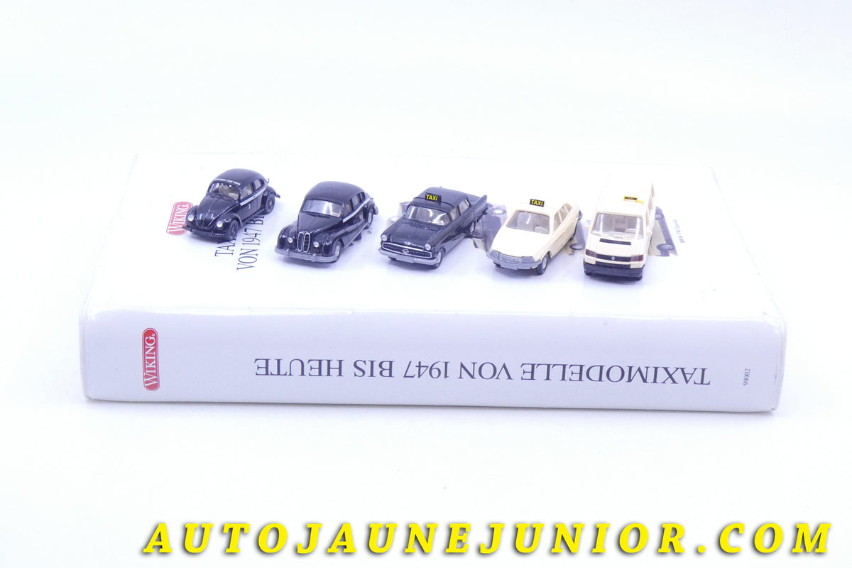 Le #2602 - Wiking - Ensemble de constructeurs différents - Taxi 1947 à Aujourd'hui. Vw 1200 - BMM 501 - Opel Kapitan - NSU Ro 80 - VW Caravelle "Taxi" est en vente sur Auto Jaune Junior ! Découvrez nos collections de diecast Minialuxe, CIJ, C-I-J, JRD, J-R-D, Matchbox, Majorette… AutoJauneJunior.com : le site de vente en ligne et de partage pour les passionés de miniatures et collectionneurs de jouets anciens ! Des centaines de modèles en vente, et des nouveautés mises en ligne chaque jour à 21h00 !