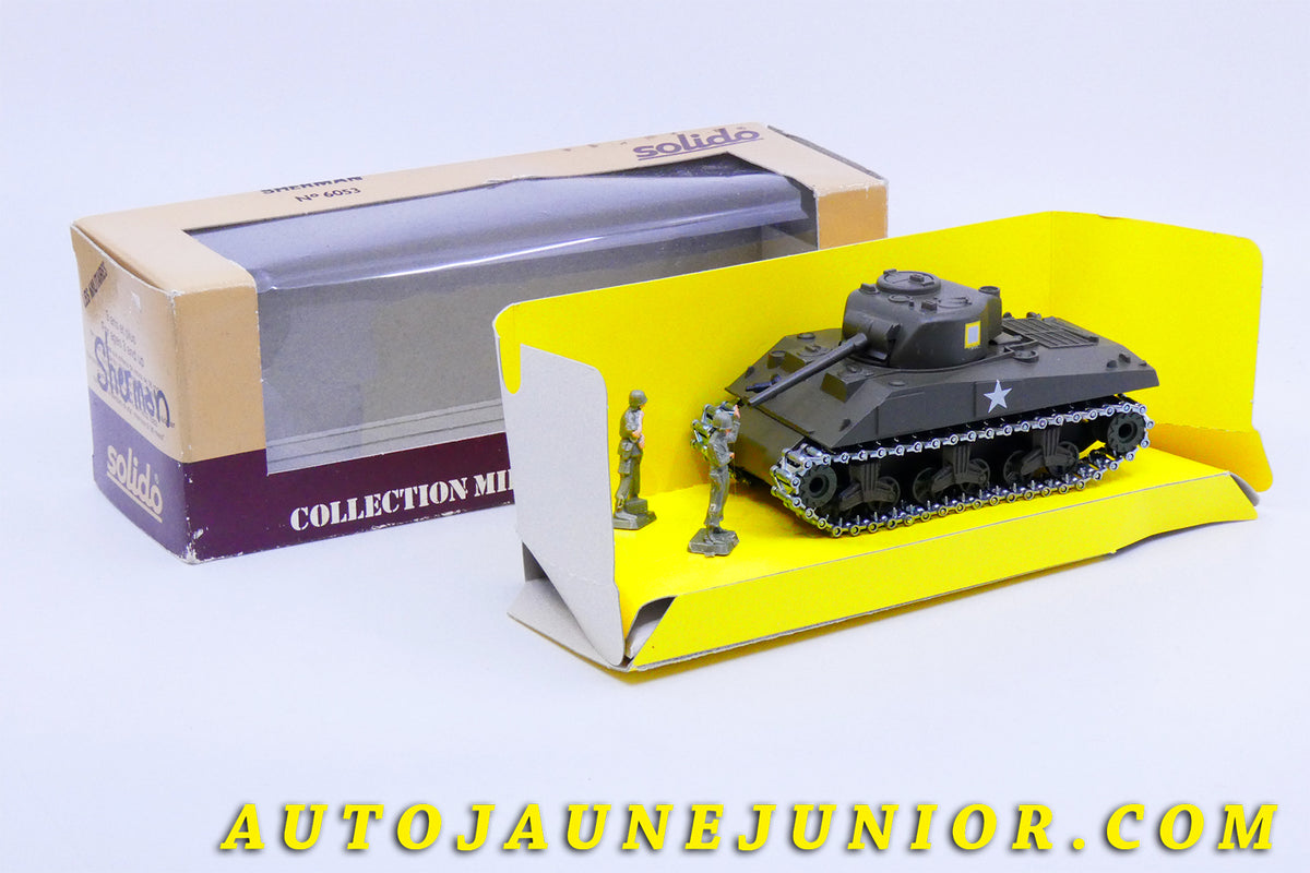 Le #3512 - Solido - Char - Sherman M4 est en vente sur Auto Jaune Junior ! Découvrez nos collections de diecast Minialuxe, CIJ, C-I-J, JRD, J-R-D, Matchbox, Majorette… AutoJauneJunior.com : le site de vente en ligne et de partage pour les passionés de miniatures et collectionneurs de jouets anciens ! Des centaines de modèles en vente, et des nouveautés mises en ligne chaque jour à 21h00 !