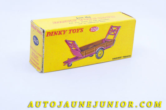 Le #3989 - Dinky Toys - Harvest Trailer - Boite vide Ridelles à Foin est en vente sur Auto Jaune Junior ! Découvrez nos collections de diecast Minialuxe, CIJ, C-I-J, JRD, J-R-D, Matchbox, Majorette… AutoJauneJunior.com : le site de vente en ligne et de partage pour les passionés de miniatures et collectionneurs de jouets anciens ! Des centaines de modèles en vente, et des nouveautés mises en ligne chaque jour à 21h00 !