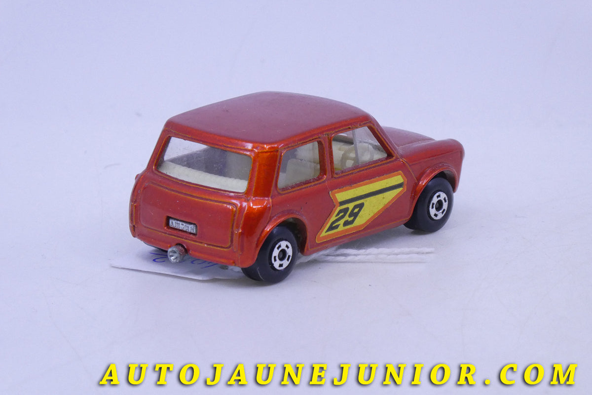 Le Matchbox Austin Mini Racing est en vente sur Auto Jaune Junior ! Découvrez nos collections de diecast Minialuxe, CIJ, C-I-J, JRD, J-R-D, Matchbox, Majorette… AutoJaune Junior ; AutoJauneJunior.com : LE site de partage pour les passionés de miniatures et collectionneurs de jouets anciens !