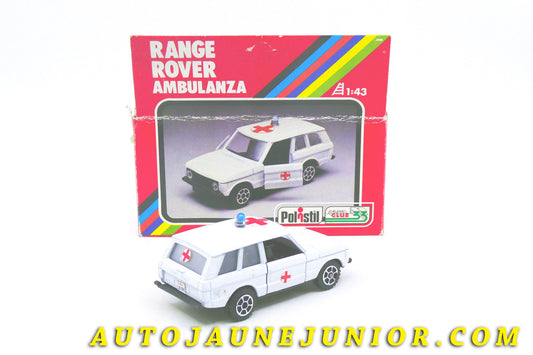 Le #4352 - Polistil - Land-Rover - Range Rover "Ambulanza" - EL 79 est en vente sur Auto Jaune Junior ! Découvrez nos collections de diecast Minialuxe, CIJ, C-I-J, JRD, J-R-D, Matchbox, Majorette… AutoJauneJunior.com : le site de vente en ligne et de partage pour les passionés de miniatures et collectionneurs de jouets anciens ! Des centaines de modèles en vente, et des nouveautés mises en ligne chaque jour à 21h00 !