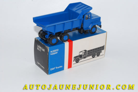 Le #4708 - Lion Car - DAF - Benne basculante (Kipper) N2800 est en vente sur Auto Jaune Junior ! Découvrez nos collections de diecast Minialuxe, CIJ, C-I-J, JRD, J-R-D, Matchbox, Majorette… AutoJauneJunior.com : le site de vente en ligne et de partage pour les passionés de miniatures et collectionneurs de jouets anciens ! Des centaines de modèles en vente, et des nouveautés mises en ligne chaque jour à 21h00 !