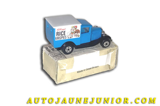 Le Matchbox Ford Fourgon A " Rice Krispies" - Matchbox Superfast est en vente sur Auto Jaune Junior ! Découvrez nos collections de diecast Minialuxe, CIJ, C-I-J, JRD, J-R-D, Matchbox, Majorette… AutoJaune Junior ; AutoJauneJunior.com : LE site de partage pour les passionés de miniatures et collectionneurs de jouets anciens !