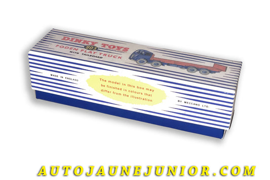 Le Dinky Toys Foden Boite vide Repro Mk2 plateau dosseret est en vente sur Auto Jaune Junior ! Découvrez nos collections de diecast Minialuxe, CIJ, C-I-J, JRD, J-R-D, Matchbox, Majorette… AutoJaune Junior ; AutoJauneJunior.com : LE site de partage pour les passionés de miniatures et collectionneurs de jouets anciens !