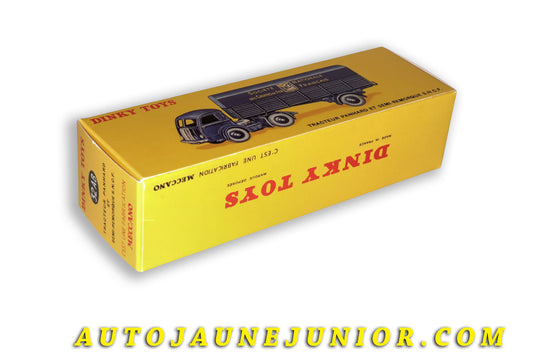 Le Dinky Toys Panhard Boire vide Repro Tracteur Semi remorque bâché SNCF est en vente sur Auto Jaune Junior ! Découvrez nos collections de diecast Minialuxe, CIJ, C-I-J, JRD, J-R-D, Matchbox, Majorette… AutoJaune Junior ; AutoJauneJunior.com : LE site de partage pour les passionés de miniatures et collectionneurs de jouets anciens !