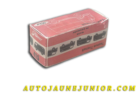 Le Tekno Ford Fourgon Taunus Transit Ambulance est en vente sur Auto Jaune Junior ! Découvrez nos collections de diecast Minialuxe, CIJ, C-I-J, JRD, J-R-D, Matchbox, Majorette… AutoJaune Junior ; AutoJauneJunior.com : LE site de partage pour les passionés de miniatures et collectionneurs de jouets anciens !