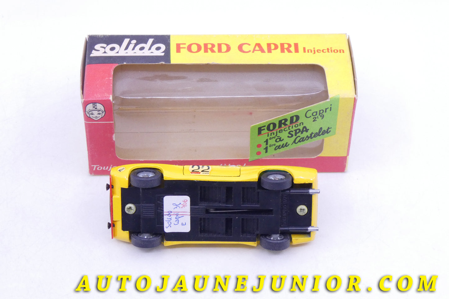 Le Solido Ford Capri 2,9 24 heures Spa 1971 est en vente sur Auto Jaune Junior ! Découvrez nos collections de diecast Tekno, Politoys, Mebetoys, Mercury, Joal, Diapet, Märklin, TootsieToys.AutoJaune Junior ; Vous avez le même jouet ? Profitez de notre expertise pour vous accompagner dans la vente de vos modèles ou votre collection ! Nous achetons tous lots de miniatures ! Contactez nous !
