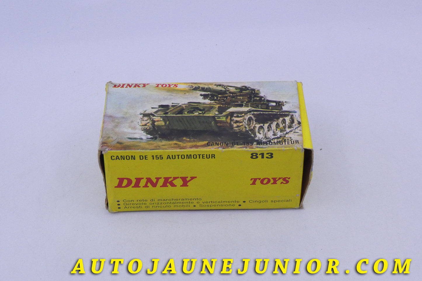 Le Dinky Toys AMX 155 Automoteur est en vente sur Auto Jaune Junior ! Découvrez nos collections de diecast Tekno, Politoys, Mebetoys, Mercury, Joal, Diapet, Märklin, TootsieToys.AutoJaune Junior ; Vous avez le même jouet ? Profitez de notre expertise pour vous accompagner dans la vente de vos modèles ou votre collection ! Nous achetons tous lots de miniatures ! Contactez nous !