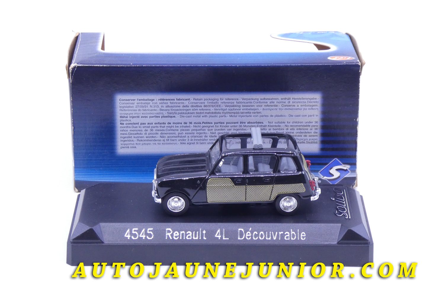 Le Solido Renault 4L Découvrable est en vente sur Auto Jaune Junior ! Découvrez nos collections de diecast Tekno, Politoys, Mebetoys, Mercury, Joal, Diapet, Märklin, TootsieToys.AutoJaune Junior ; Vous avez le même jouet ? Profitez de notre expertise pour vous accompagner dans la vente de vos modèles ou votre collection ! Nous achetons tous lots de miniatures ! Contactez nous !
