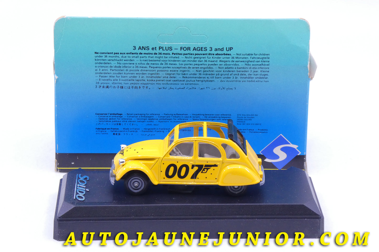 Le Solido Citroën 2Cv James Bond est en vente sur Auto Jaune Junior ! Découvrez nos collections de diecast Tekno, Politoys, Mebetoys, Mercury, Joal, Diapet, Märklin, TootsieToys.AutoJaune Junior ; Vous avez le même jouet ? Profitez de notre expertise pour vous accompagner dans la vente de vos modèles ou votre collection ! Nous achetons tous lots de miniatures ! Contactez nous !