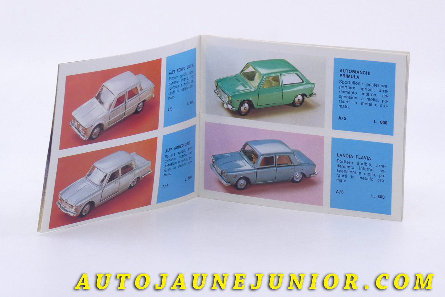 Le Mebetoys Document Catalogue 1971 est en vente sur Auto Jaune Junior ! Découvrez nos collections de diecast Tekno, Politoys, Mebetoys, Mercury, Joal, Diapet, Märklin, TootsieToys.AutoJaune Junior ; Vous avez le même jouet ? Profitez de notre expertise pour vous accompagner dans la vente de vos modèles ou votre collection ! Nous achetons tous lots de miniatures ! Contactez nous !