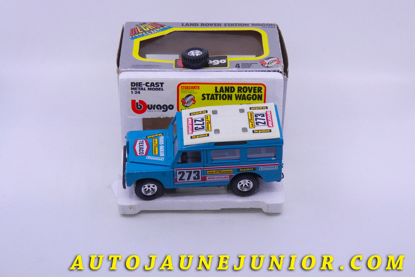 Le Burago Land-Rover 109 LWB Paris dakar est en vente sur Auto Jaune Junior ! Découvrez nos collections de diecast Tekno, Politoys, Mebetoys, Mercury, Joal, Diapet, Märklin, TootsieToys.Vous avez le même jouet ? Profitez de notre expertise pour vous accompagner dans la vente de vos modèles ou votre collection ! Nous achetons tous lots de miniatures ! Contactez nous !