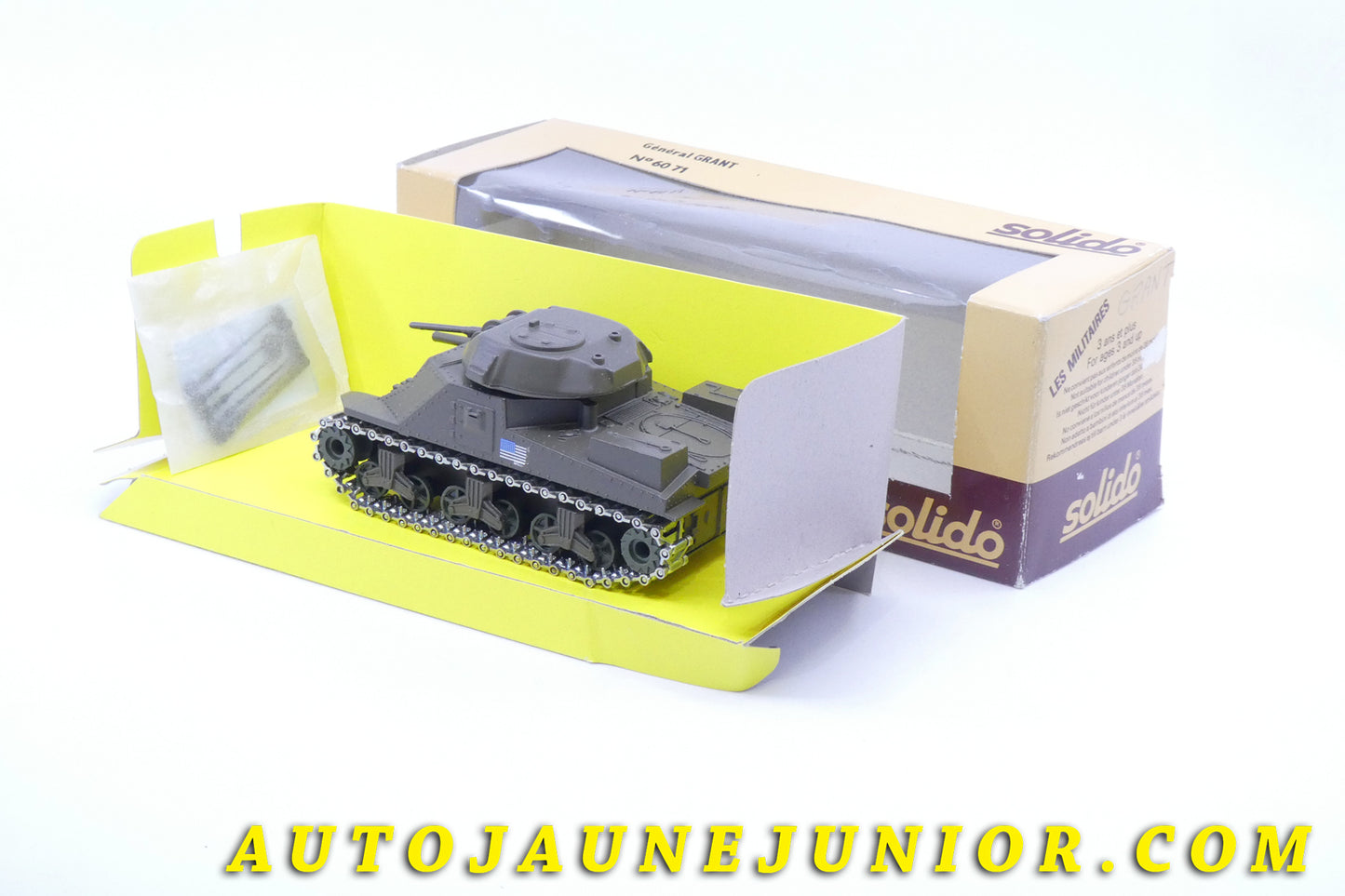 Le Solido Char General Grant est en vente sur Auto Jaune Junior ! Découvrez nos collections de diecast Tekno, Politoys, Mebetoys, Mercury, Joal, Diapet, Märklin, TootsieToys.Vous avez le même jouet ? Profitez de notre expertise pour vous accompagner dans la vente de vos modèles ou votre collection ! Nous achetons tous lots de miniatures ! Contactez nous !