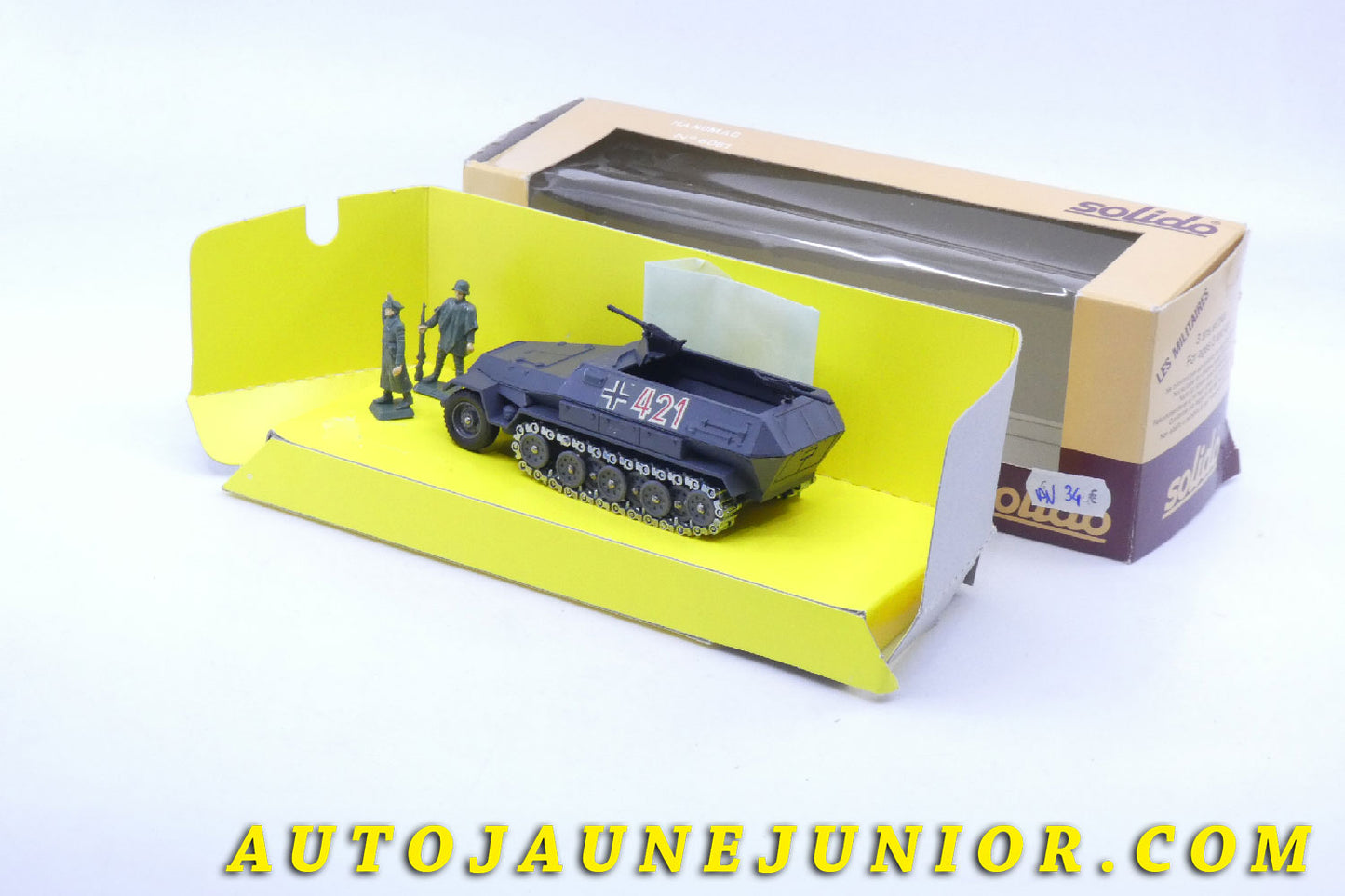 Le #3504 - Solido - White - SD KFZ Halftrack #421 est en vente sur Auto Jaune Junior ! Tekno, Politoys, Mebetoys, Mercury, Joal, Diapet, Märklin, TootsieToys.Vous avez le même jouet ? Profitez de notre expertise pour vous accompagner dans la vente de vos modèles ou votre collection ! Nous achetons tous lots de miniatures ! Contactez nous ! contact@autojaunejunior.com.