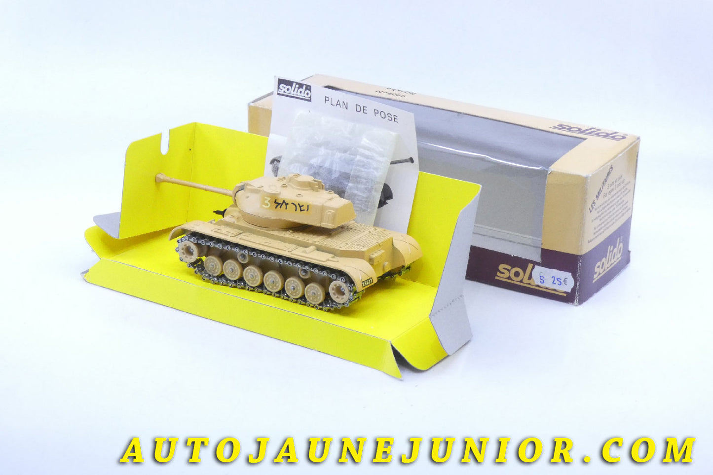 Le #3505 - Solido - Char - Patton M47 Armée Israélienne est en vente sur Auto Jaune Junior ! Tekno, Politoys, Mebetoys, Mercury, Joal, Diapet, Märklin, TootsieToys.Vous avez le même jouet ? Profitez de notre expertise pour vous accompagner dans la vente de vos modèles ou votre collection ! Nous achetons tous lots de miniatures ! Contactez nous ! contact@autojaunejunior.com.