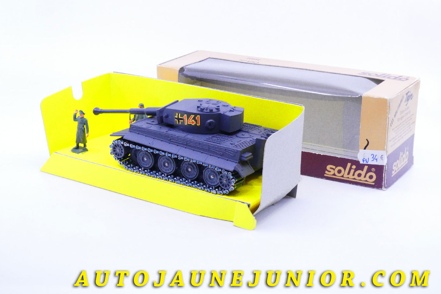 Le #3508 - Solido - Char - Tigre I #141 Armée Allemande est en vente sur Auto Jaune Junior ! Tekno, Politoys, Mebetoys, Mercury, Joal, Diapet, Märklin, TootsieToys.Vous avez le même jouet ? Profitez de notre expertise pour vous accompagner dans la vente de vos modèles ou votre collection ! Nous achetons tous lots de miniatures ! Contactez nous ! contact@autojaunejunior.com.