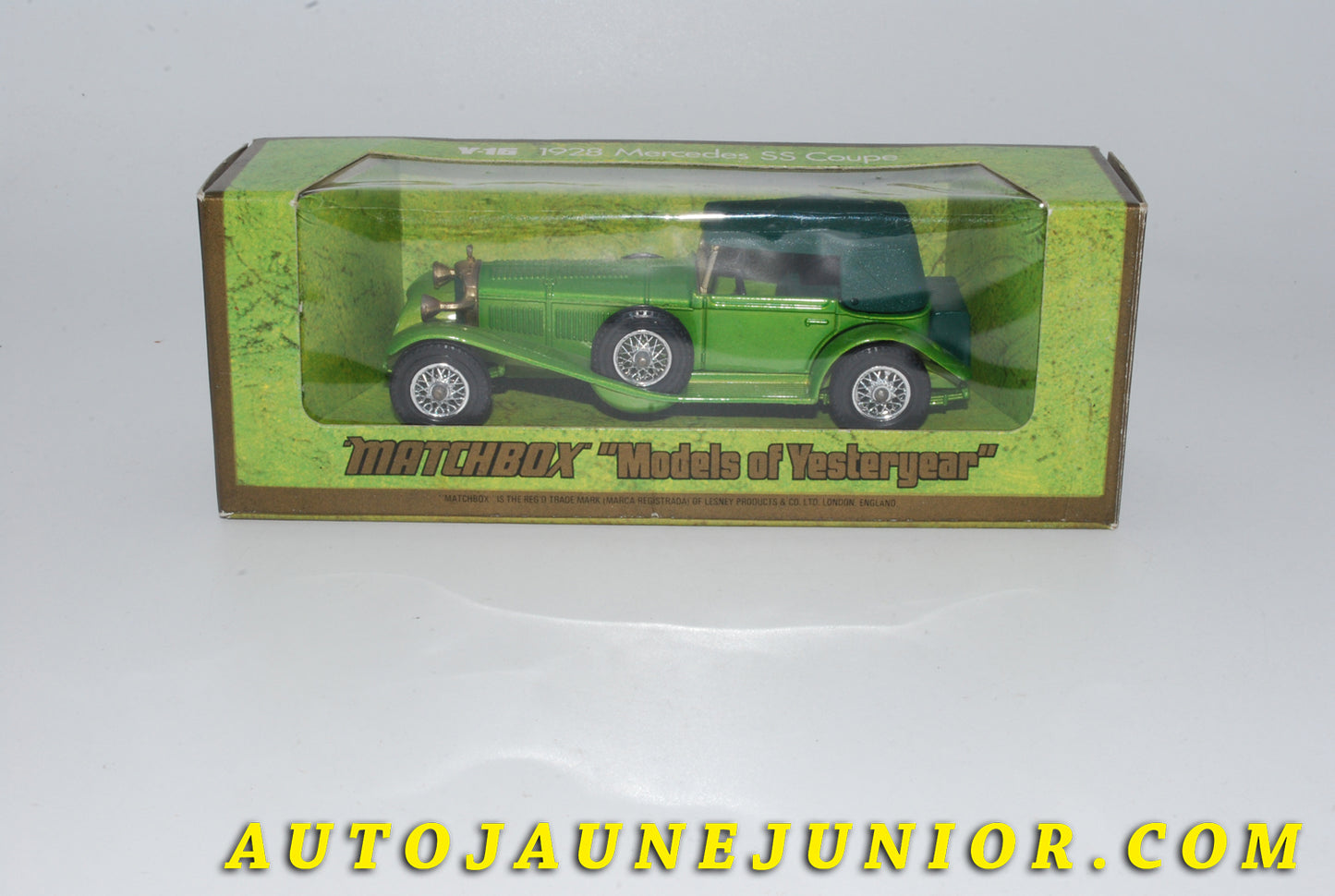 Le #3767 - Matchbox - Mercedes - SS coupé "1928" est en vente sur Auto Jaune Junior ! Tekno, Politoys, Mebetoys, Mercury, Joal, Diapet, Märklin, TootsieToys.Vous avez le même jouet ? Profitez de notre expertise pour vous accompagner dans la vente de vos modèles ou votre collection ! Nous achetons tous lots de miniatures ! Contactez nous ! contact@autojaunejunior.com.