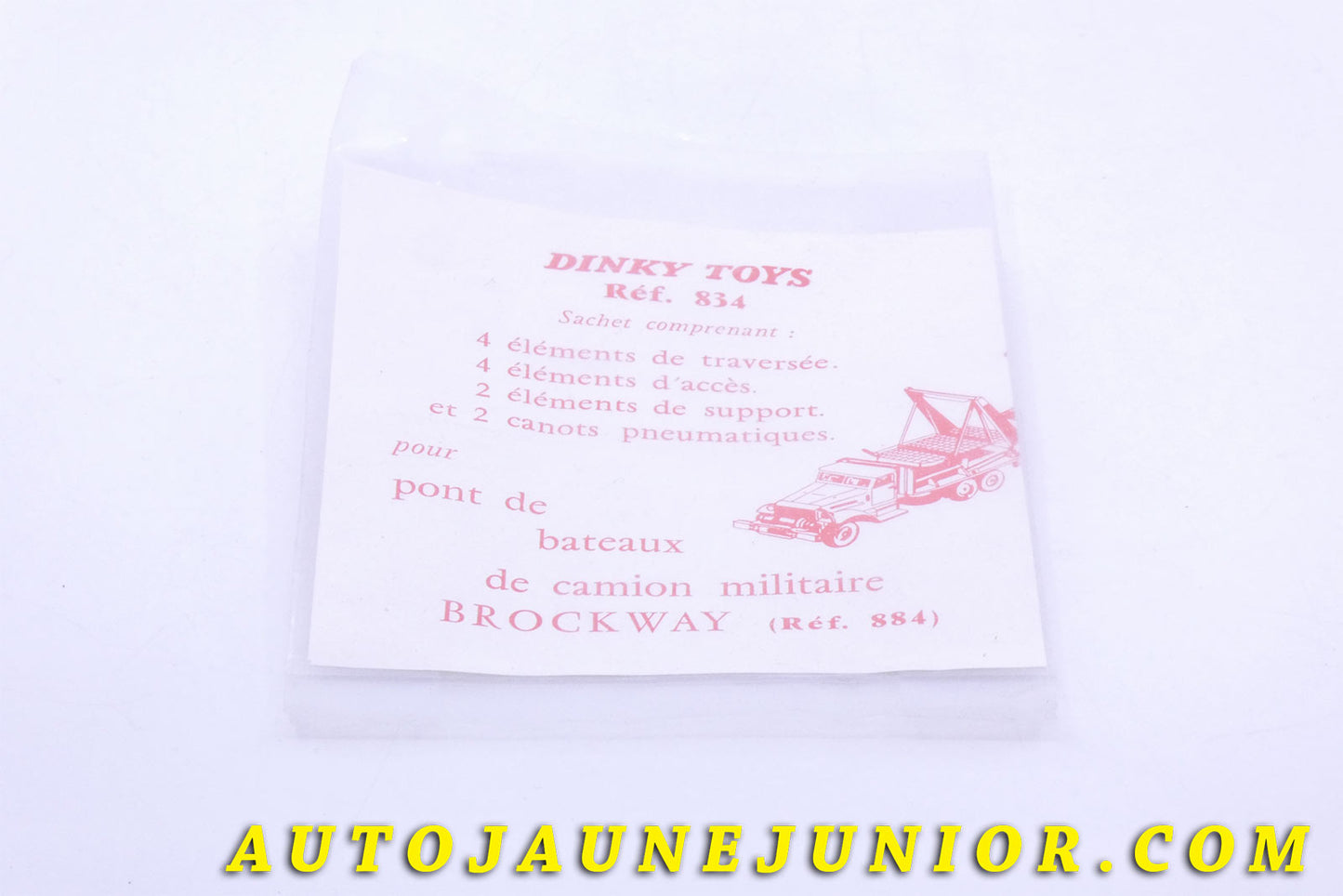 Le #3921 - Dinky Toys - Sachet Vide - Pack accessoires Brockway (Original) - Provenance "Collection R.Goirand" est en vente sur Auto Jaune Junior ! Tekno, Politoys, Mebetoys, Mercury, Joal, Diapet, Märklin, TootsieToys.Vous avez le même jouet ? Profitez de notre expertise pour vous accompagner dans la vente de vos modèles ou votre collection ! Nous achetons tous lots de miniatures ! Contactez nous ! contact@autojaunejunior.com.