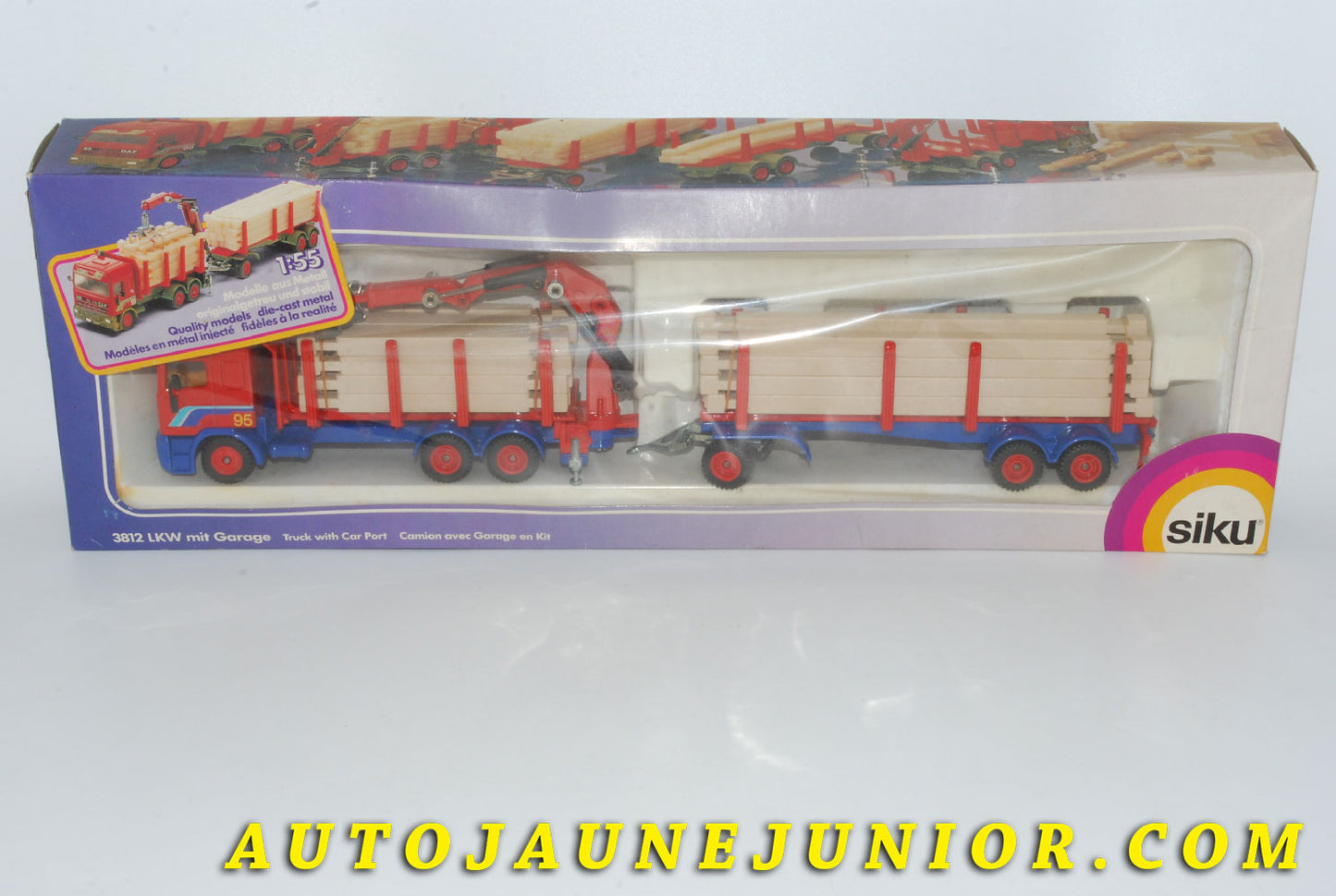 Le #4212 - Siku - DAF - Daf 95 - Camion avec Garage en Kit est en vente sur Auto Jaune Junior ! Tekno, Politoys, Mebetoys, Mercury, Joal, Diapet, Märklin, TootsieToys.Vous avez le même jouet ? Profitez de notre expertise pour vous accompagner dans la vente de vos modèles ou votre collection ! Nous achetons tous lots de miniatures ! Contactez nous ! contact@autojaunejunior.com.
