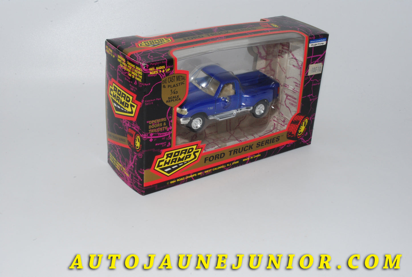 Le #4261 - Road Champ - Ford - Pick Up F-150 est en vente sur Auto Jaune Junior ! Tekno, Politoys, Mebetoys, Mercury, Joal, Diapet, Märklin, TootsieToys.Vous avez le même jouet ? Profitez de notre expertise pour vous accompagner dans la vente de vos modèles ou votre collection ! Nous achetons tous lots de miniatures ! Contactez nous ! contact@autojaunejunior.com.