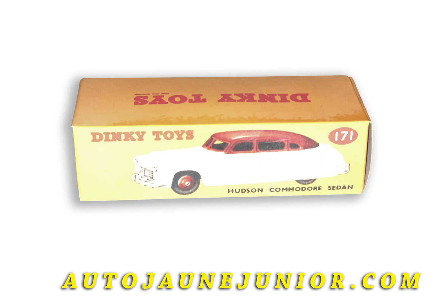 Le Dinky Toys Hudson Boite vide Repro Commodore Sedan est en vente sur Auto Jaune Junior ! Découvrez nos collections de diecast Tekno, Politoys, Mebetoys, Mercury, Joal, Diapet, Märklin, TootsieToys.AutoJaune Junior ; Vous avez le même jouet ? Profitez de notre expertise pour vous accompagner dans la vente de vos modèles ou votre collection ! Nous achetons tous lots de miniatures ! Contactez nous !