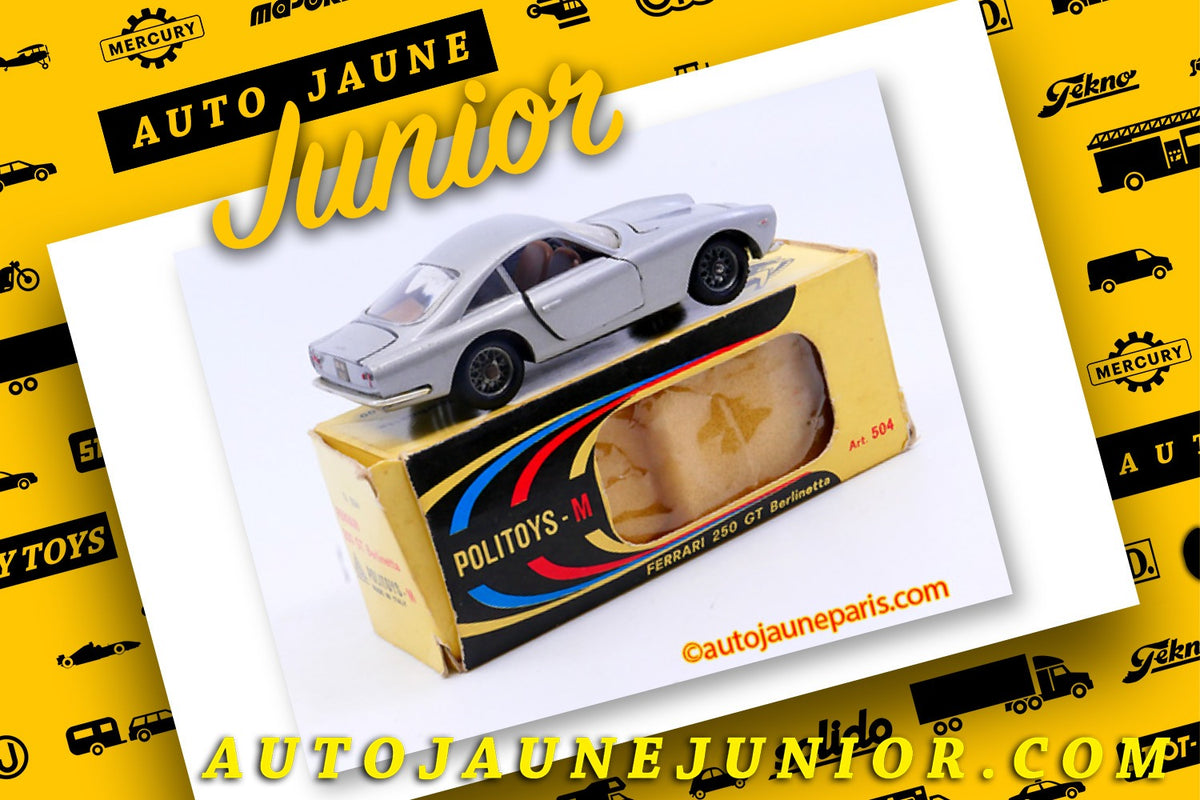 Le #2625 - Politoys - Ferrari - 250GT Berlinette est en vente sur Auto Jaune Junior ! Découvrez nos collections de diecast Minialuxe, CIJ, C-I-J, JRD, J-R-D, Matchbox, Majorette.. AutoJauneJunior.com: le site de vente en ligne et de partage pour les passionés de miniatures et collectionneurs de jouets anciens ! Des centaines de modèles en vente, et des nouveautés mises en ligne chaque jour à 21h00 !