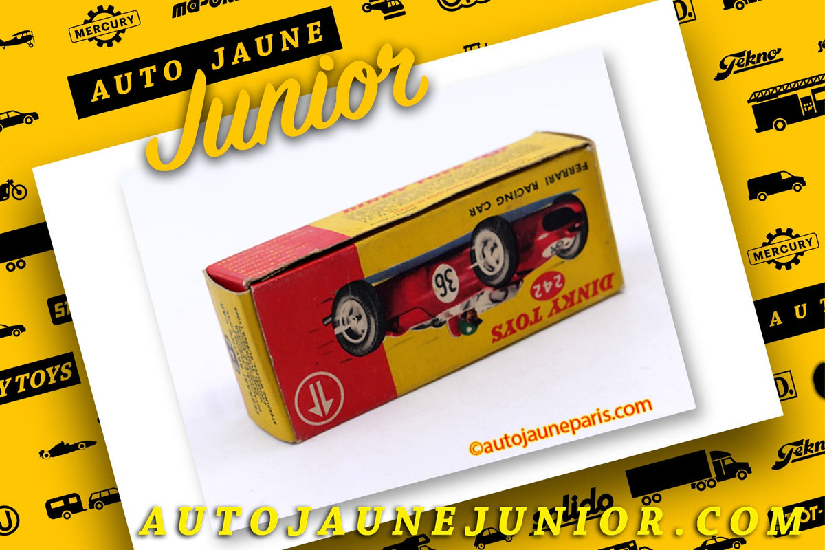 Le #2615 - Dinky Toys - Ferrari - 156 monoplace est en vente sur Auto Jaune Junior ! Découvrez nos collections de diecast Minialuxe, CIJ, C-I-J, JRD, J-R-D, Matchbox, Majorette.. AutoJauneJunior.com: le site de vente en ligne et de partage pour les passionés de miniatures et collectionneurs de jouets anciens ! Des centaines de modèles en vente, et des nouveautés mises en ligne chaque jour à 21h00 !
