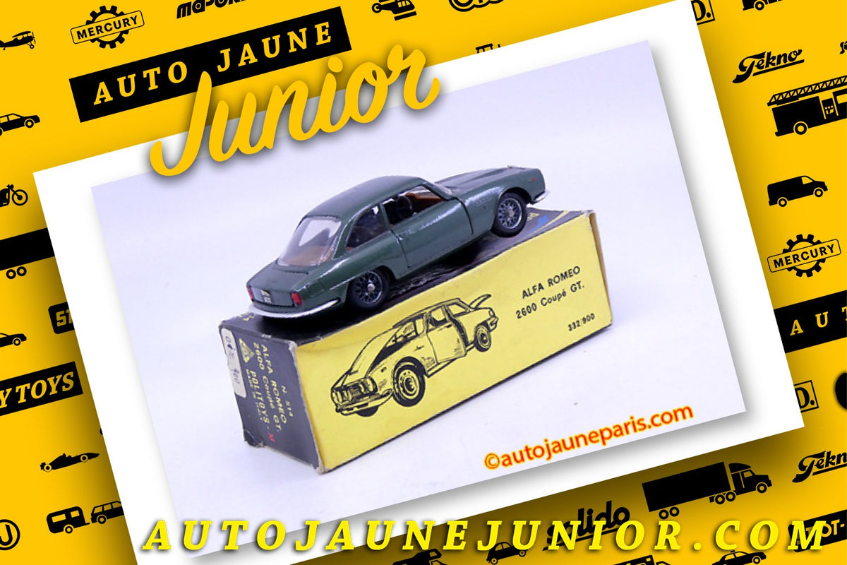 Le #2627 - Politoys - Alfa Romeo - 2600coupé GT Bertone est en vente sur Auto Jaune Junior ! Découvrez nos collections de diecast Minialuxe, CIJ, C-I-J, JRD, J-R-D, Matchbox, Majorette.. AutoJauneJunior.com: le site de vente en ligne et de partage pour les passionés de miniatures et collectionneurs de jouets anciens ! Des centaines de modèles en vente, et des nouveautés mises en ligne chaque jour à 21h00 !