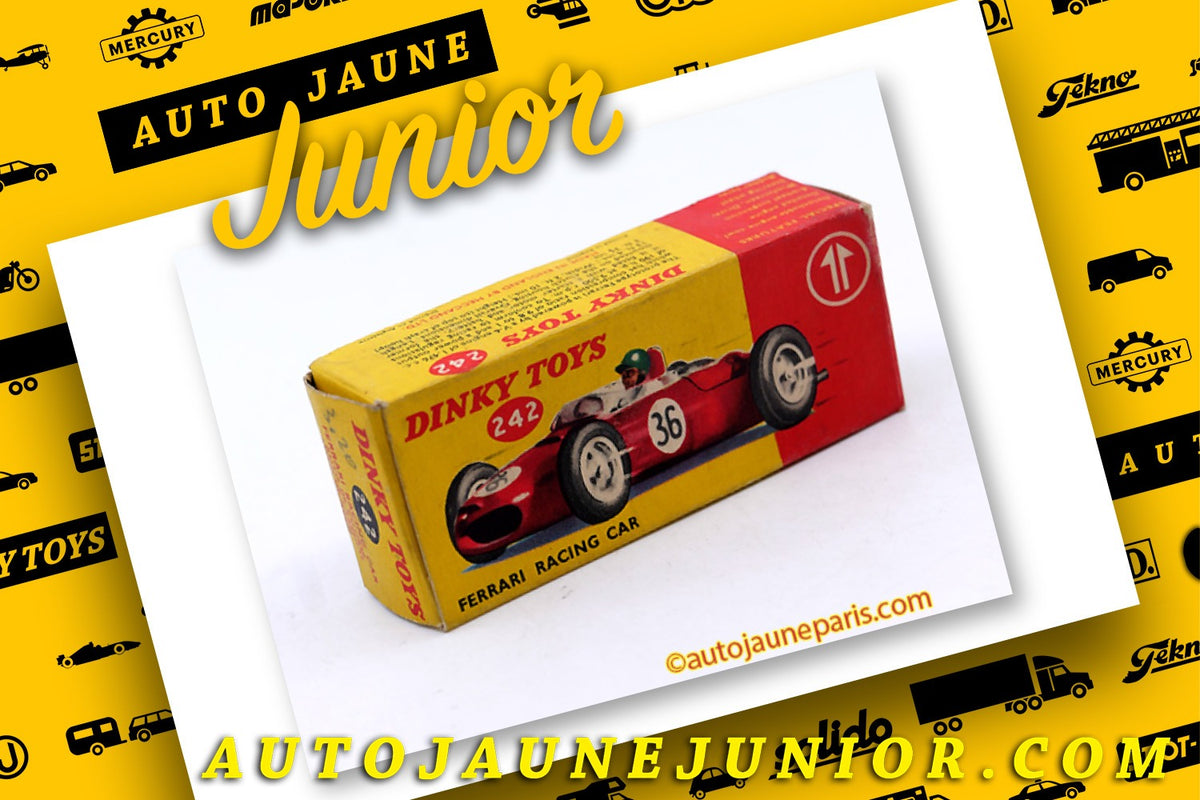 Le #2615 - Dinky Toys - Ferrari - 156 monoplace est en vente sur Auto Jaune Junior ! Découvrez nos collections de diecast Dinky-Toys, Corgi, Corgi-Toys, Solido, Norev.. Découvrez notre magasin physique, AutoJaune Paris, ouvert en 1984 par Vincent Espinasse. 41 rue Cavendish, 75019 Paris. Tel: 01 42 40 61 23. Ouvert les mardi et vendredi de 13h à 19h.