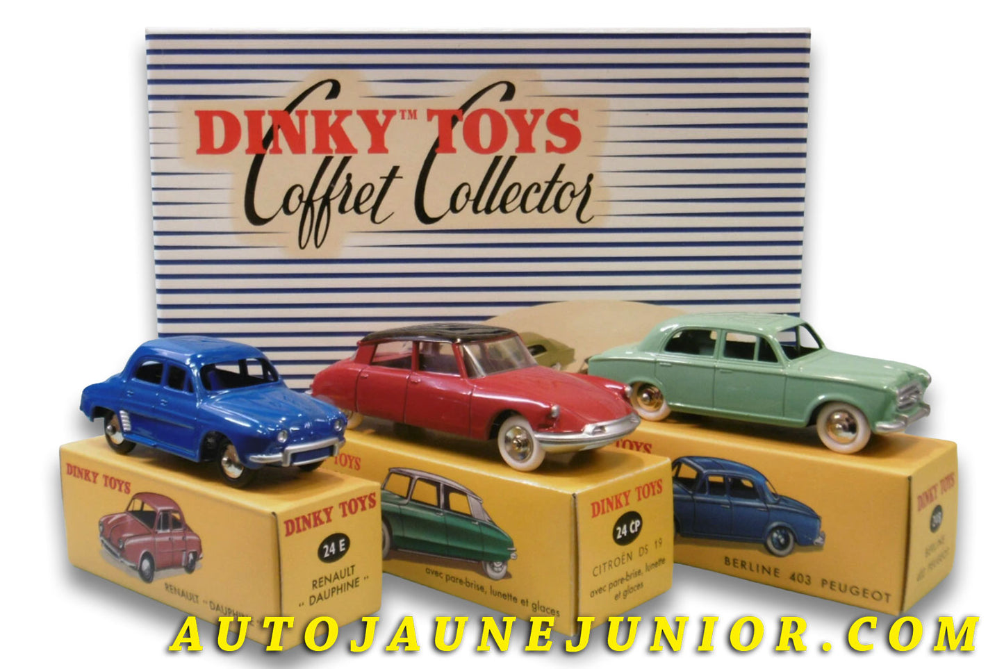 #6204 - Dinky Toys - Atlas - Coffret - Salon de Paris  : Peugeot 403 - DS 19- Ranault Dauphine