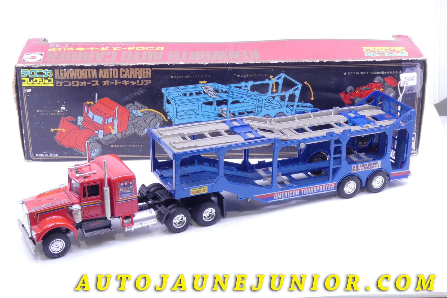 Le Eidai Grip Kenworth Tracteur Semi remorque Porte Auto 'American transporter' est en vente sur Auto Jaune Junior ! Découvrez nos collections de diecast Dinky-Toys, Corgi, Corgi-Toys, Solido, Norev… AutoJaune Junior ; Retrouvez AutoJauneJunior au magasin AutoJaune Paris, ouvert en 1984 par Vincent Espinasse. 