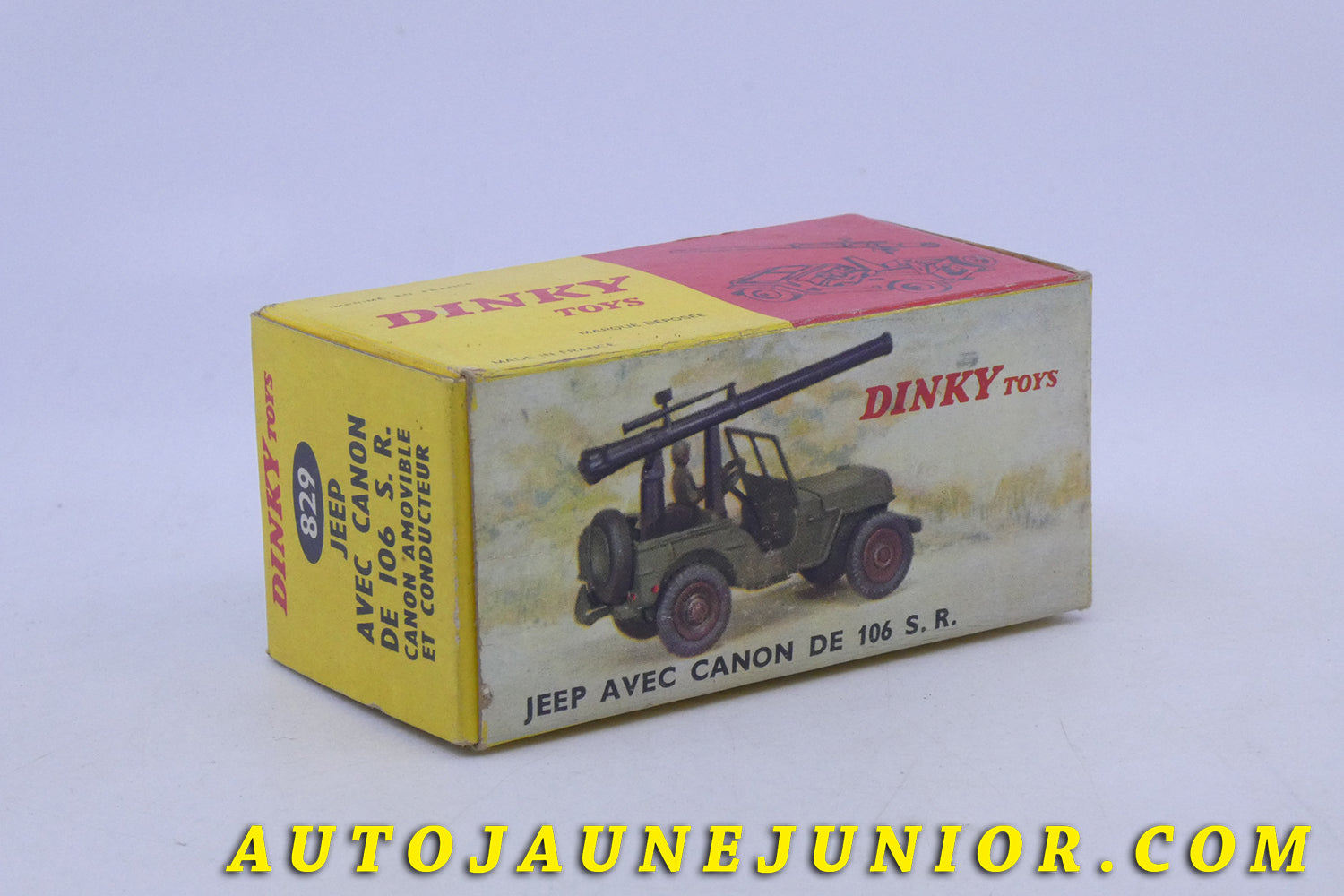 Le Dinky Toys Willys Jeep avec canon de 106 S.R est en vente sur Auto Jaune Junior ! Découvrez nos collections de diecast Dinky-Toys, Corgi, Corgi-Toys, Solido, Norev… AutoJaune Junior ; Retrouvez AutoJauneJunior au magasin AutoJaune Paris, ouvert en 1984 par Vincent Espinasse. 