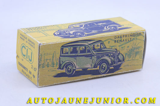 Le C-I-J Renault Dauphinoise 300Kg - Boite "repro" est en vente sur Auto Jaune Junior ! Découvrez nos collections de diecast Dinky-Toys, Corgi, Corgi-Toys, Solido, Norev… AutoJaune Junior ; Retrouvez AutoJauneJunior au magasin AutoJaune Paris, ouvert en 1984 par Vincent Espinasse. 