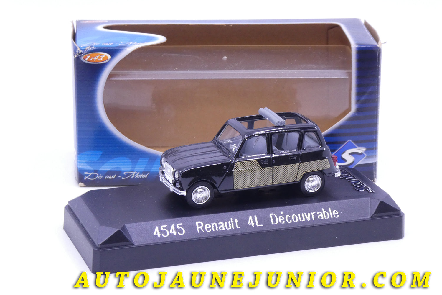 Le Solido Renault 4L Découvrable est en vente sur Auto Jaune Junior ! Découvrez nos collections de diecast Dinky-Toys, Corgi, Corgi-Toys, Solido, Norev… AutoJaune Junior ; Retrouvez AutoJauneJunior au magasin AutoJaune Paris, ouvert en 1984 par Vincent Espinasse. 