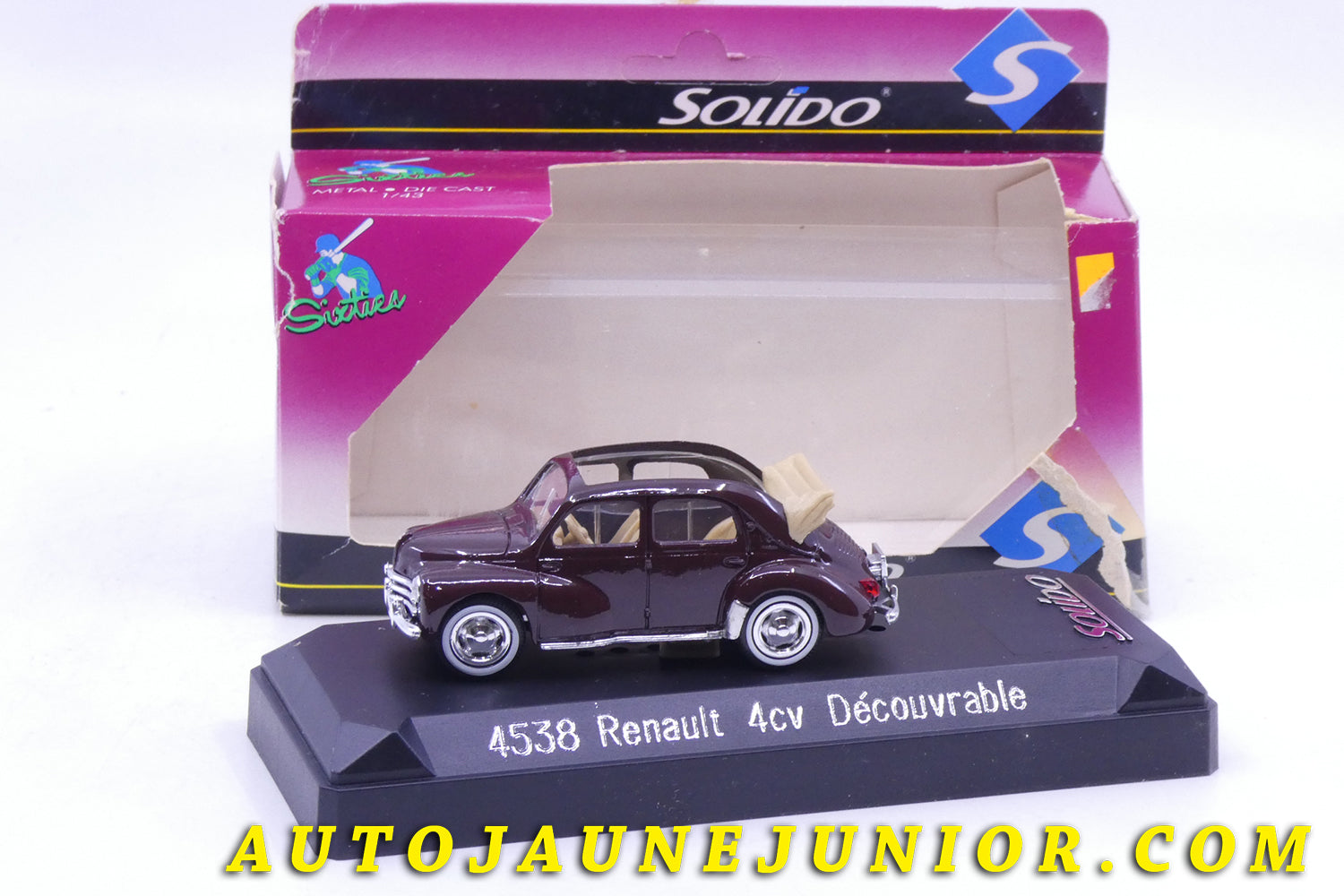 Le Solido Renault 4 Cv Découvrable est en vente sur Auto Jaune Junior ! Découvrez nos collections de diecast Dinky-Toys, Corgi, Corgi-Toys, Solido, Norev… AutoJaune Junior ; Retrouvez AutoJauneJunior au magasin AutoJaune Paris, ouvert en 1984 par Vincent Espinasse. 