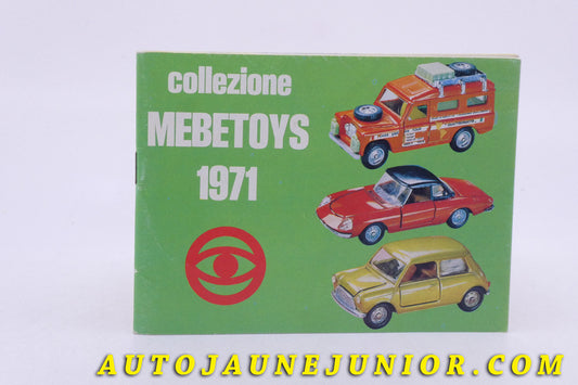 Le Mebetoys Document Catalogue 1971 est en vente sur Auto Jaune Junior ! Découvrez nos collections de diecast Dinky-Toys, Corgi, Corgi-Toys, Solido, Norev… AutoJaune Junior ; Retrouvez AutoJauneJunior au magasin AutoJaune Paris, ouvert en 1984 par Vincent Espinasse. 